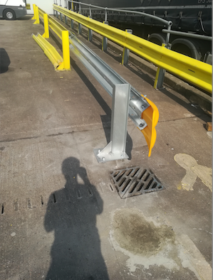 Armco barrier repaired.