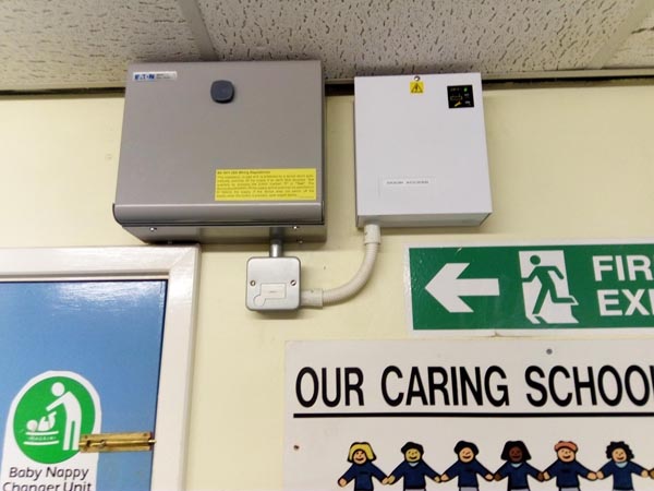 These are our typical mains to low voltage door controller for door access. Installed 2017