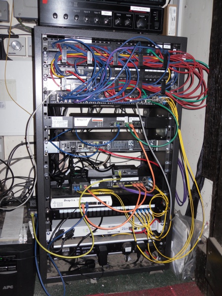 Twin Duplex 1.25Gbit fibre backbone. One for Admin network and one for Wireless Access Points.