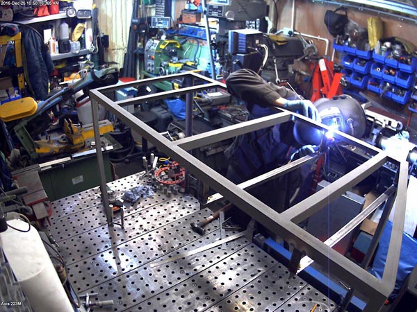 This is a bespoke table that we made to fit into the new mobile workshop van. It has a large pullout draw with all the mark-out tools need for onsite fabrication.