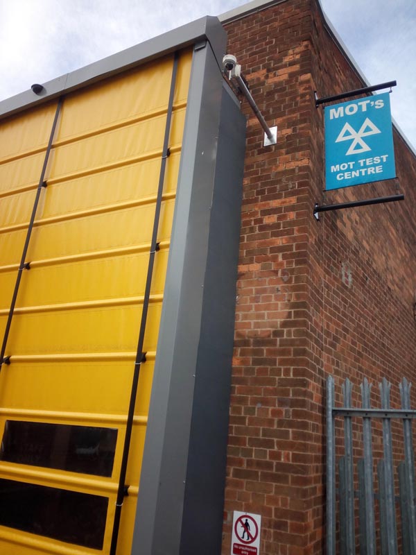 TIG welded Aluminum stand-off camera bracket and install onsite to look past the newly installed HS Shutter 