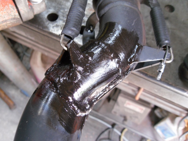 0.9mm plate added and Tig welded with ER70-S6 filler rod and painted with Cylinder black